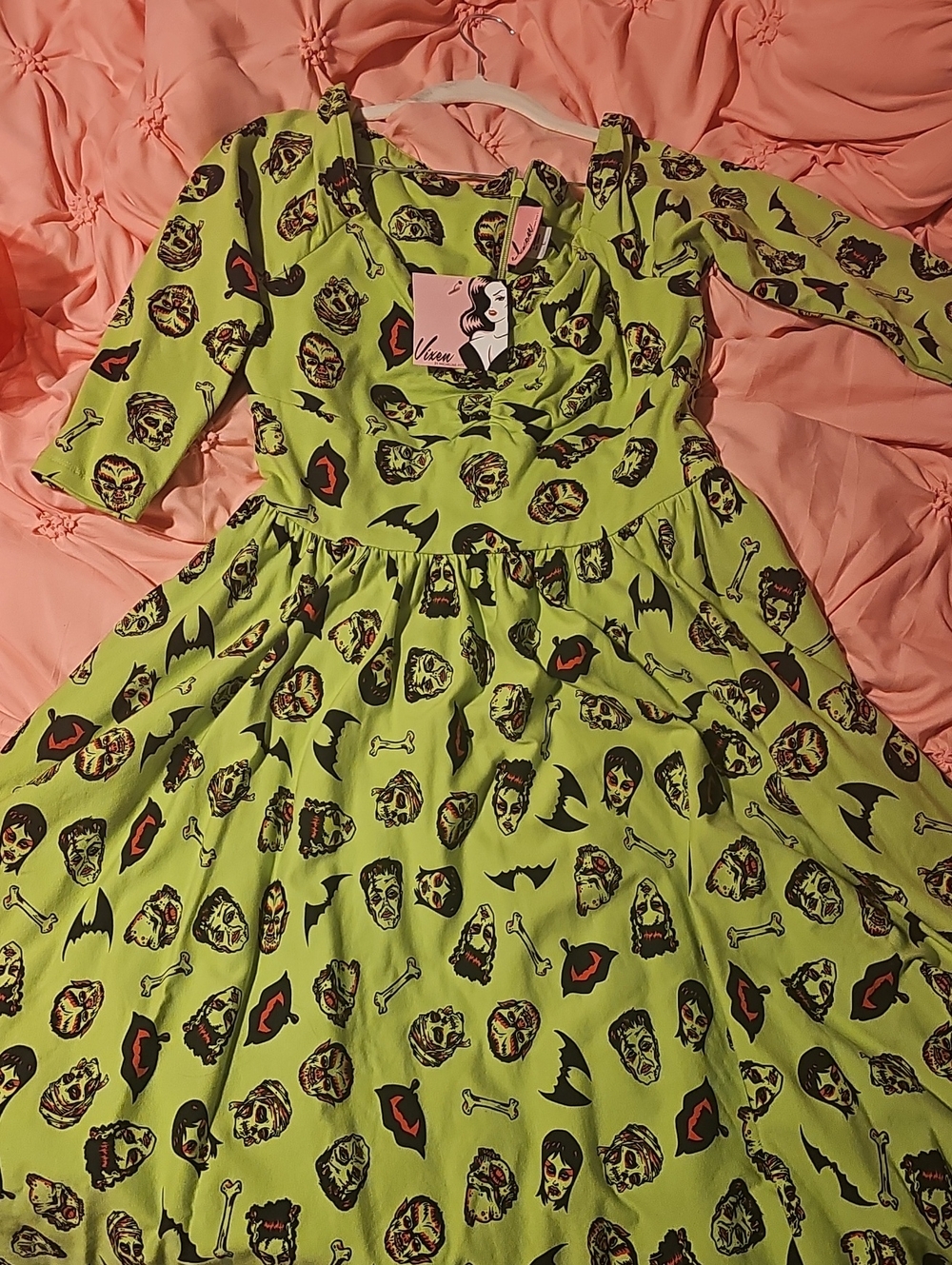 BNWT Vixen Micheline Pitt Monster Mash Swing Dress, L